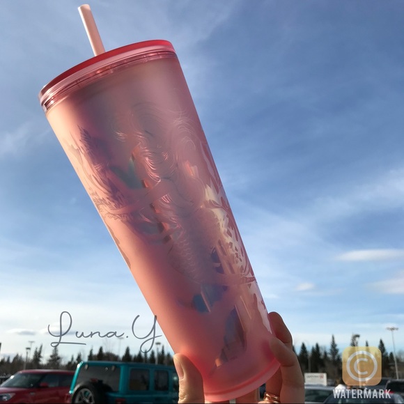 Starbucks Copper Siren Mermaid Pink Soft Touch Tumbler Cup Venti - Picture 8 of 9